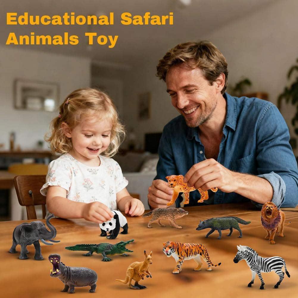BOLZRA Safari Animals Figures — 21-Piece Realistic Jungle Toys for Kids