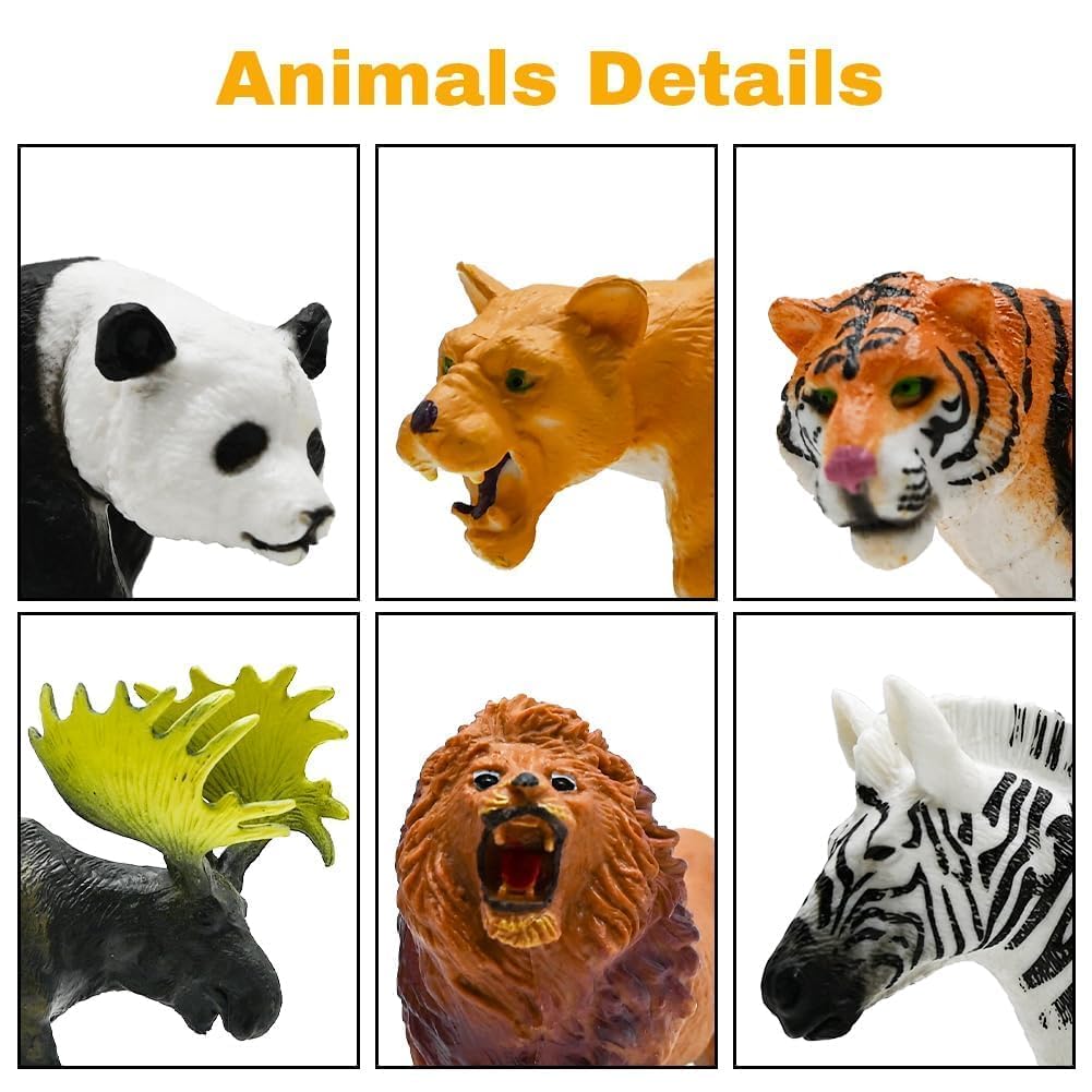 BOLZRA Safari Animals Figures — 21-Piece Realistic Jungle Toys for Kids