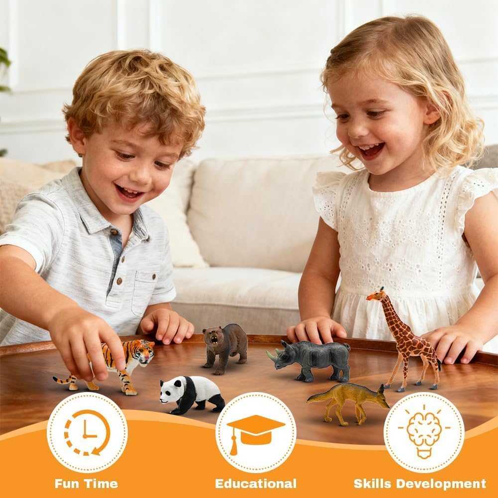 BOLZRA Safari Animals Figures — 21-Piece Realistic Jungle Toys for Kids