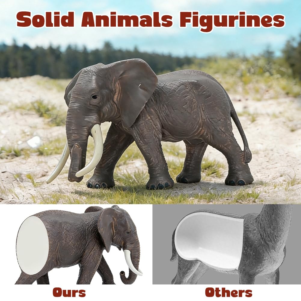 BOLZRA Safari Animals Figures – 14-Piece Realistic Jungle Toy Set