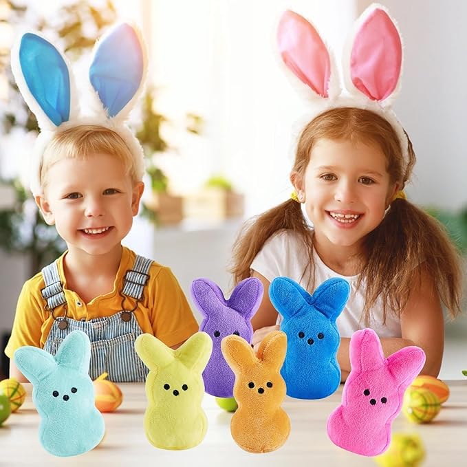 BOMBPARK 12-Piece Cute Bunny Plush Toys – Easter Basket Stuffers & Party Favors