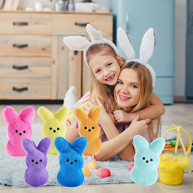 BOMBPARK 12-Piece Cute Bunny Plush Toys – Easter Basket Stuffers & Party Favors