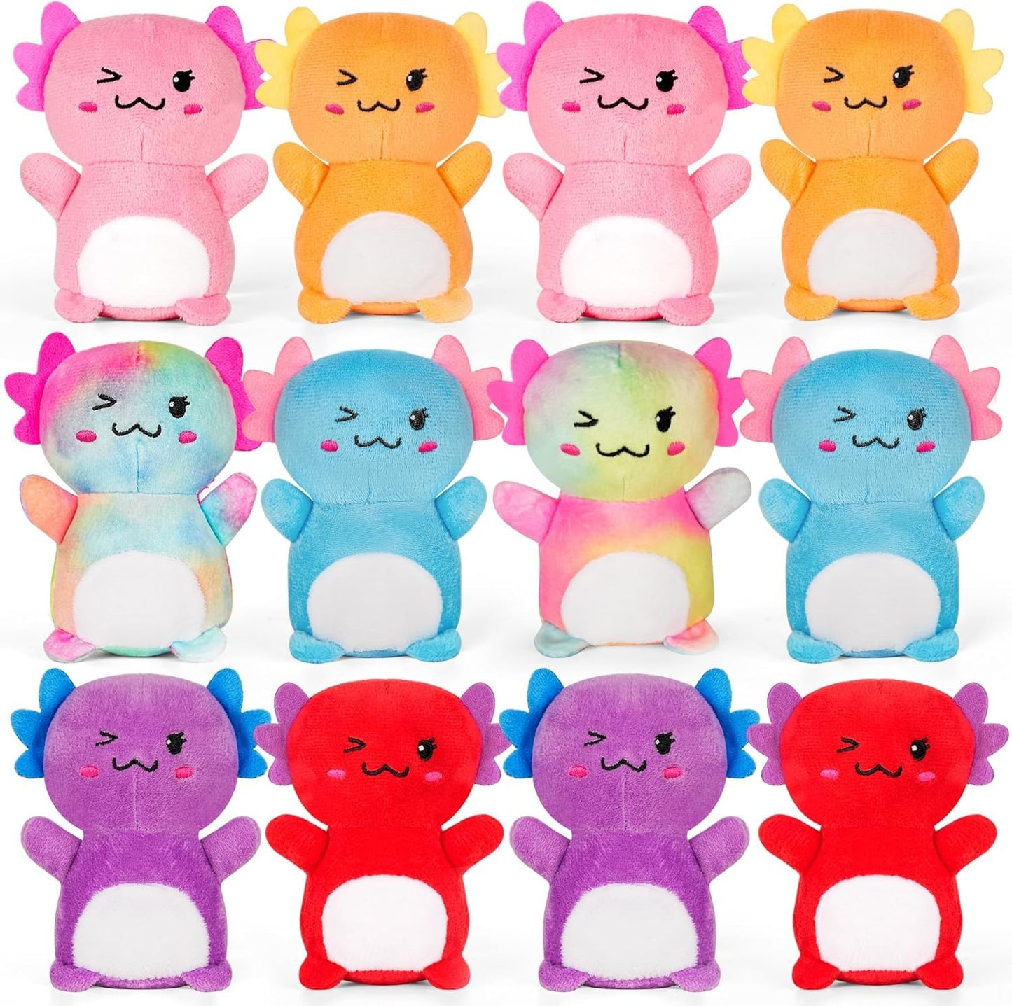 BOMBPARK Valentine's Day Axolotl Plush Toy Gift Set – 12-Piece Cute Plush Animals