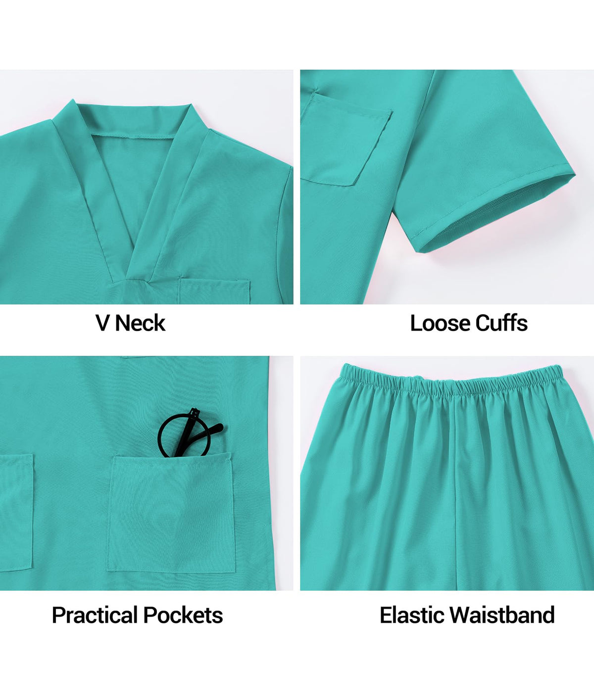 BOMLY Doctor Costume for Kids – 7pc Green Scrubs Set for Ages 3-11