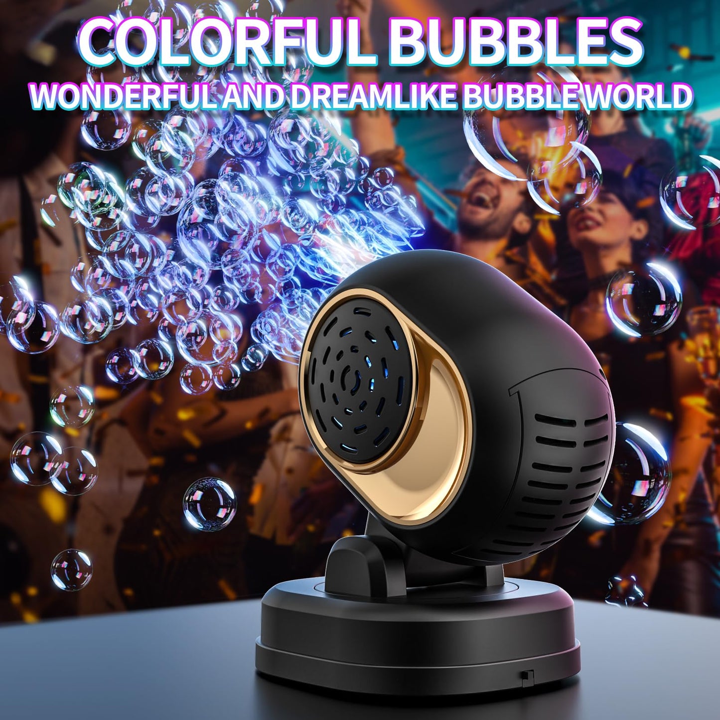 BOMOCO Bubble Machine Battery Operated – Durable LED Bubble Blower for Kids Parties, Weddings & Outdoor Fun