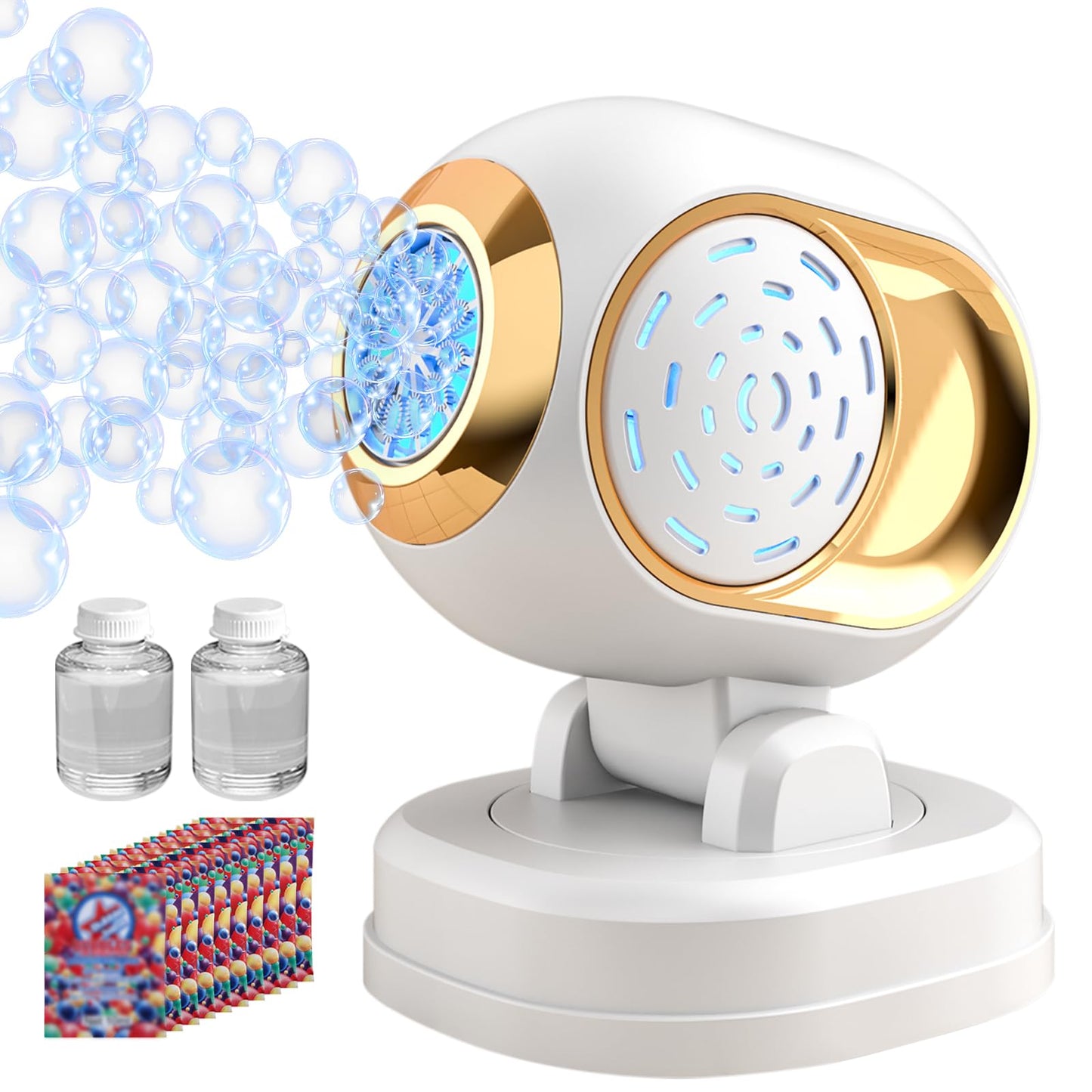 BOMOCO Battery Bubble Machine – 20k+ Bubbles/Min, 150° Rotating
