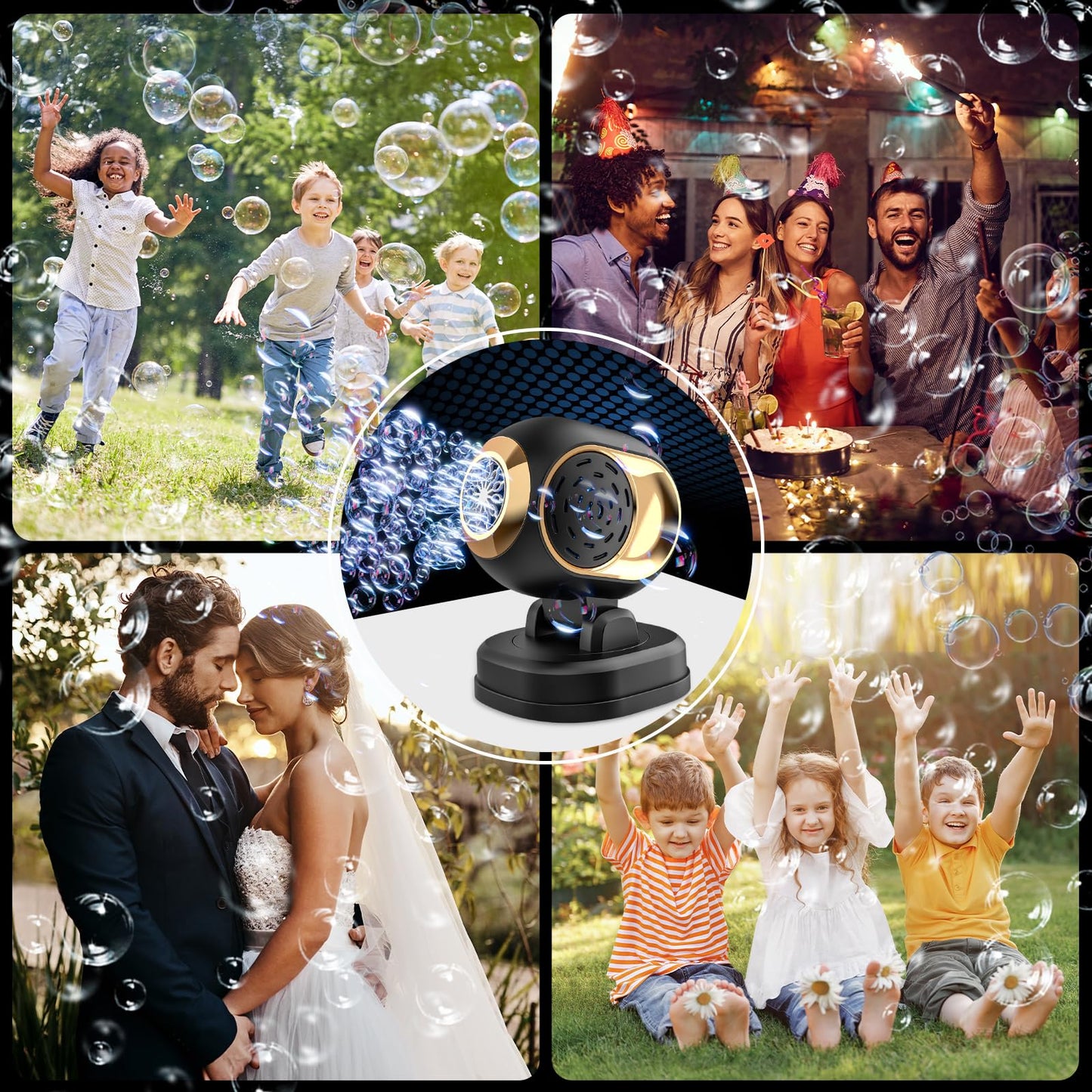 BOMOCO Bubble Machine Battery Operated – Durable LED Bubble Blower for Kids Parties, Weddings & Outdoor Fun