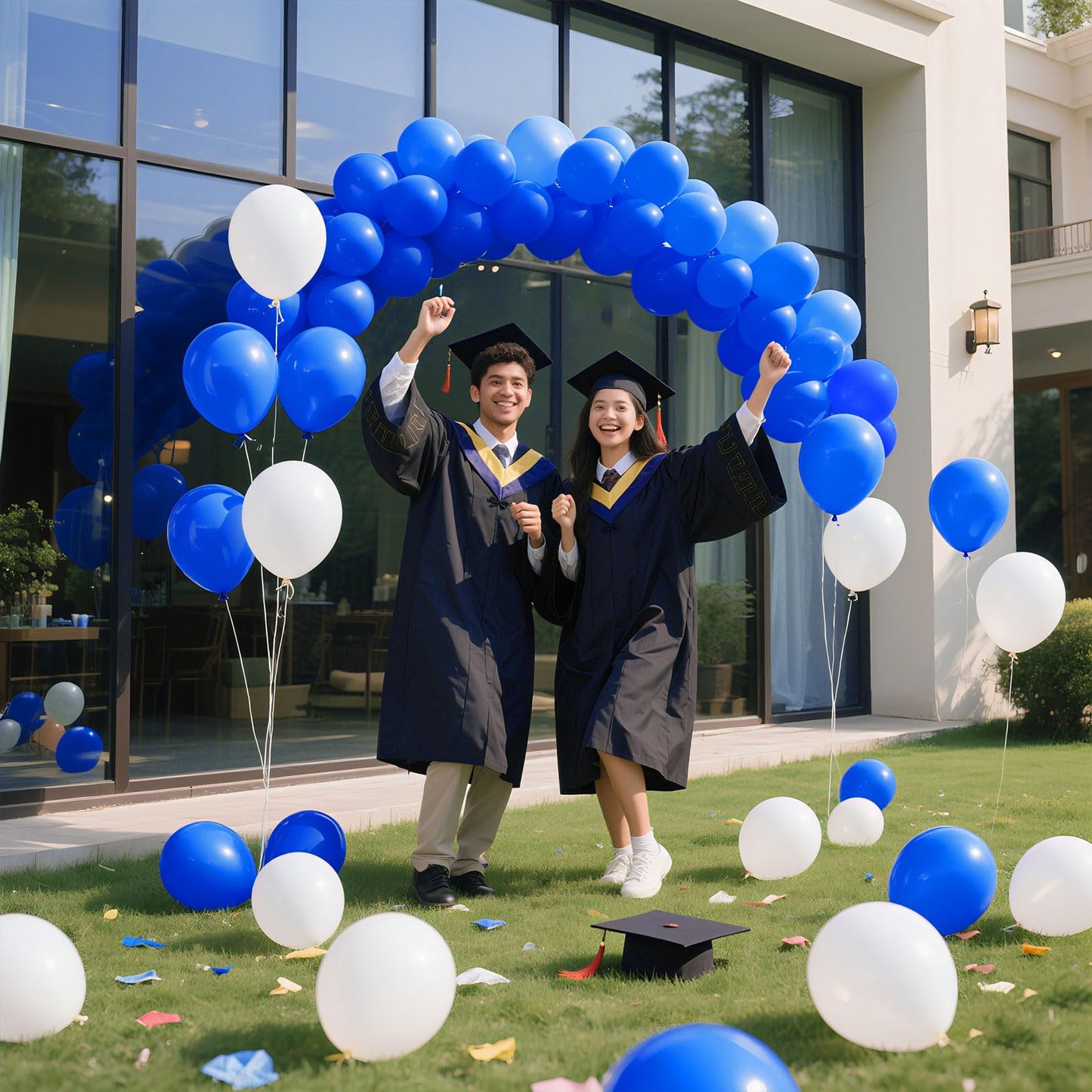 Bomsi Blue Balloons 100 Pack - Royal Blue 12-Inch Party Decorations for Birthday, Graduation & Patriotic Events