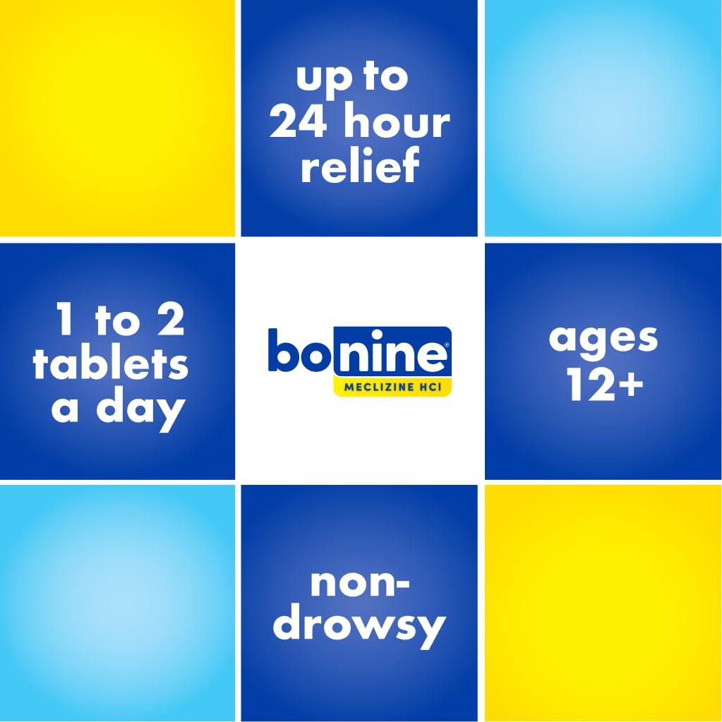 Bonine Non-Drowsy Motion Sickness Relief - 32 Raspberry Chewables (25 mg Meclizine HCl)