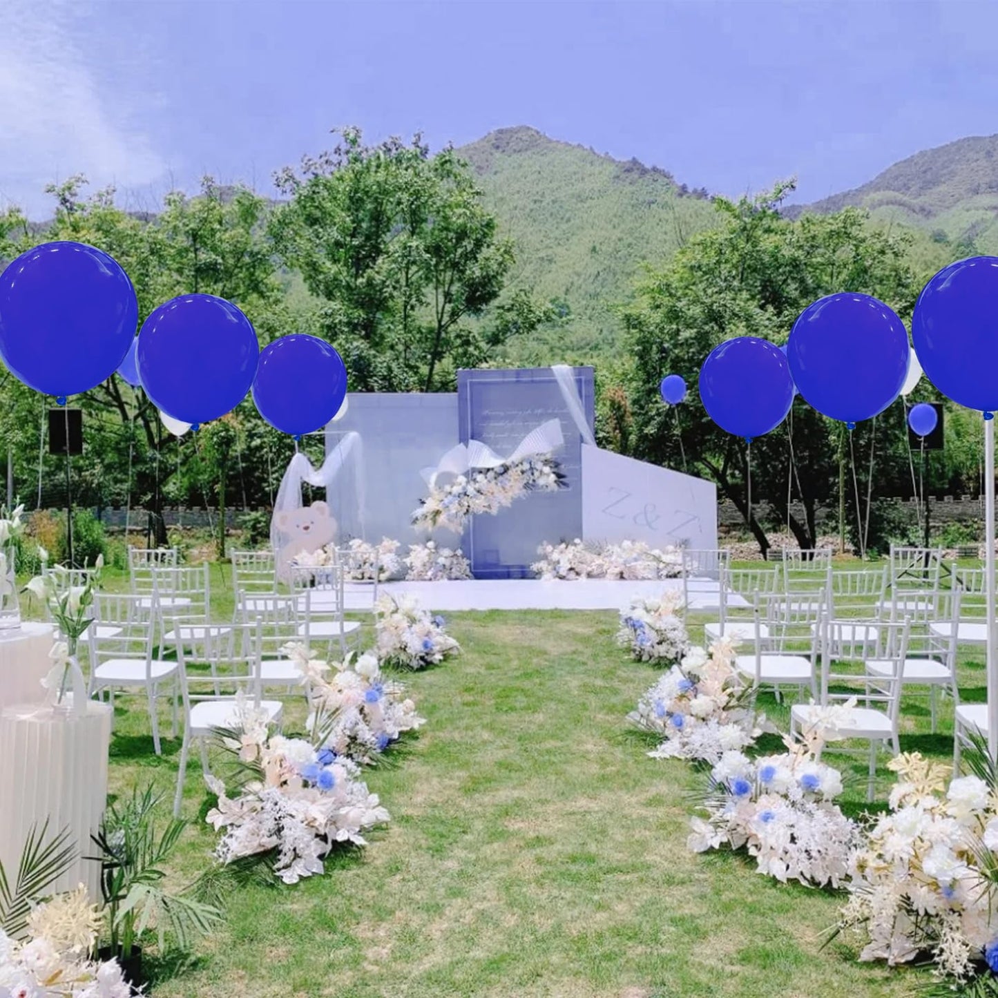BONJLE Blue 36 Inch Balloons – 9-Pack Giant Latex Balloons for Weddings, Birthdays & Celebrations