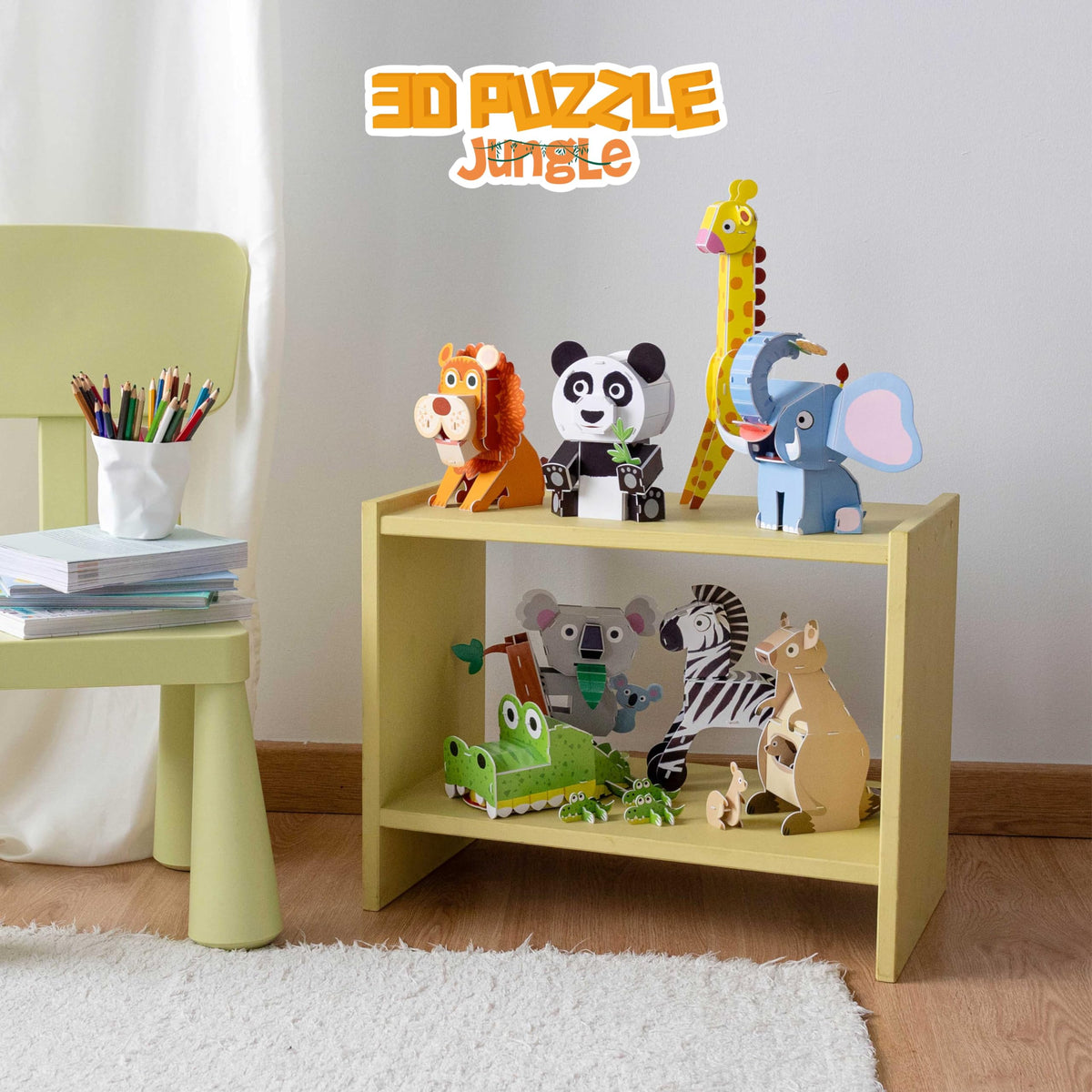 BONNYCO 3D Jungle Animals Puzzles Pack – 8 Foam Puzzles for Kids Aged 6-13