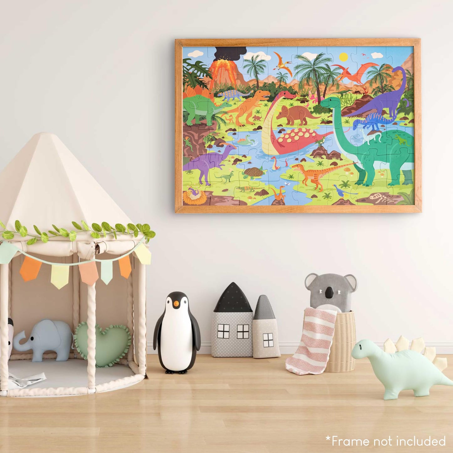 BONNYCO Giant Floor Puzzle for Kids – 48 Large Dinosaur Pieces (36.2 x 24.4 in)