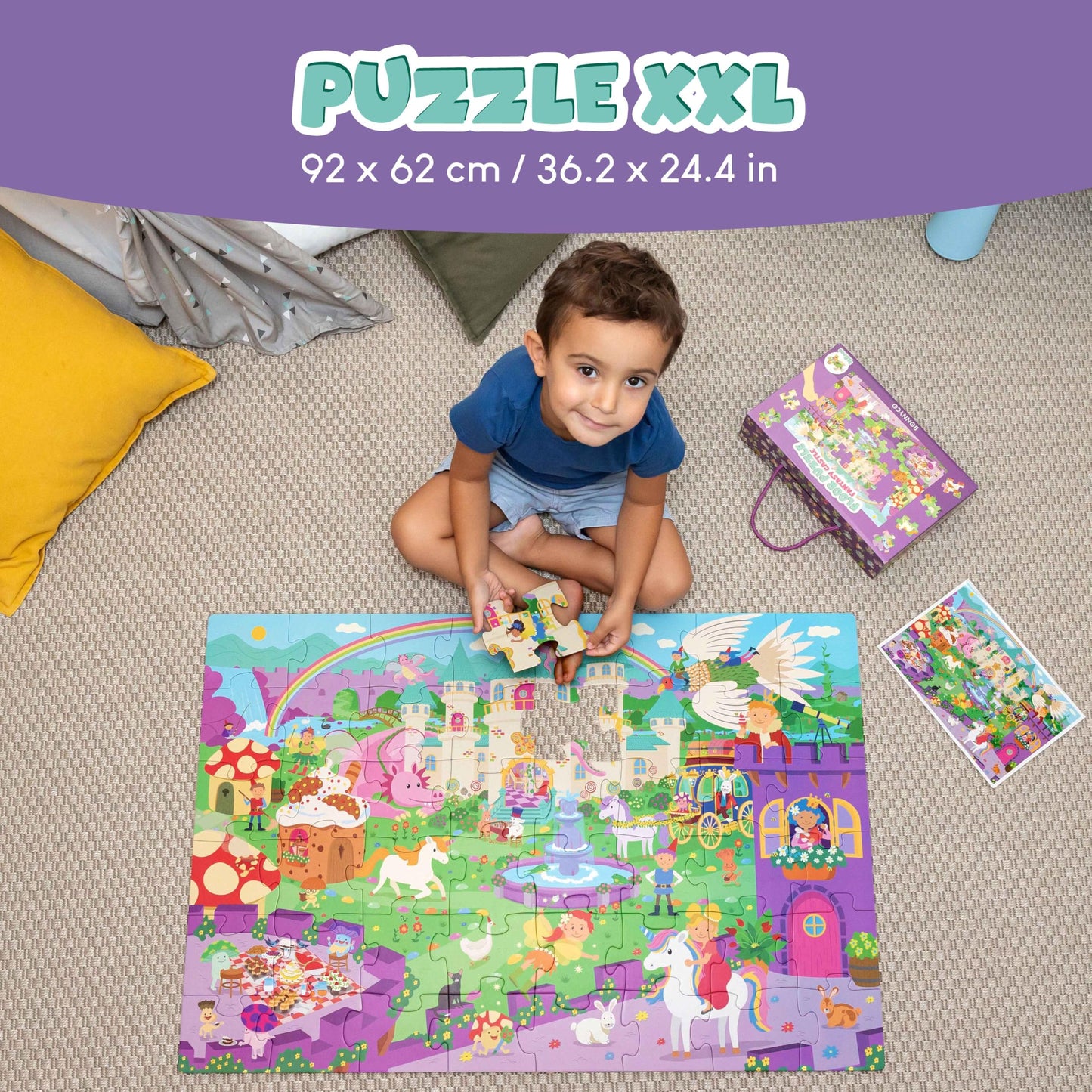 BONNYCO Giant Floor Puzzle – Fantasy Castle (48 Large Pieces) 36.2 x 24.4 in