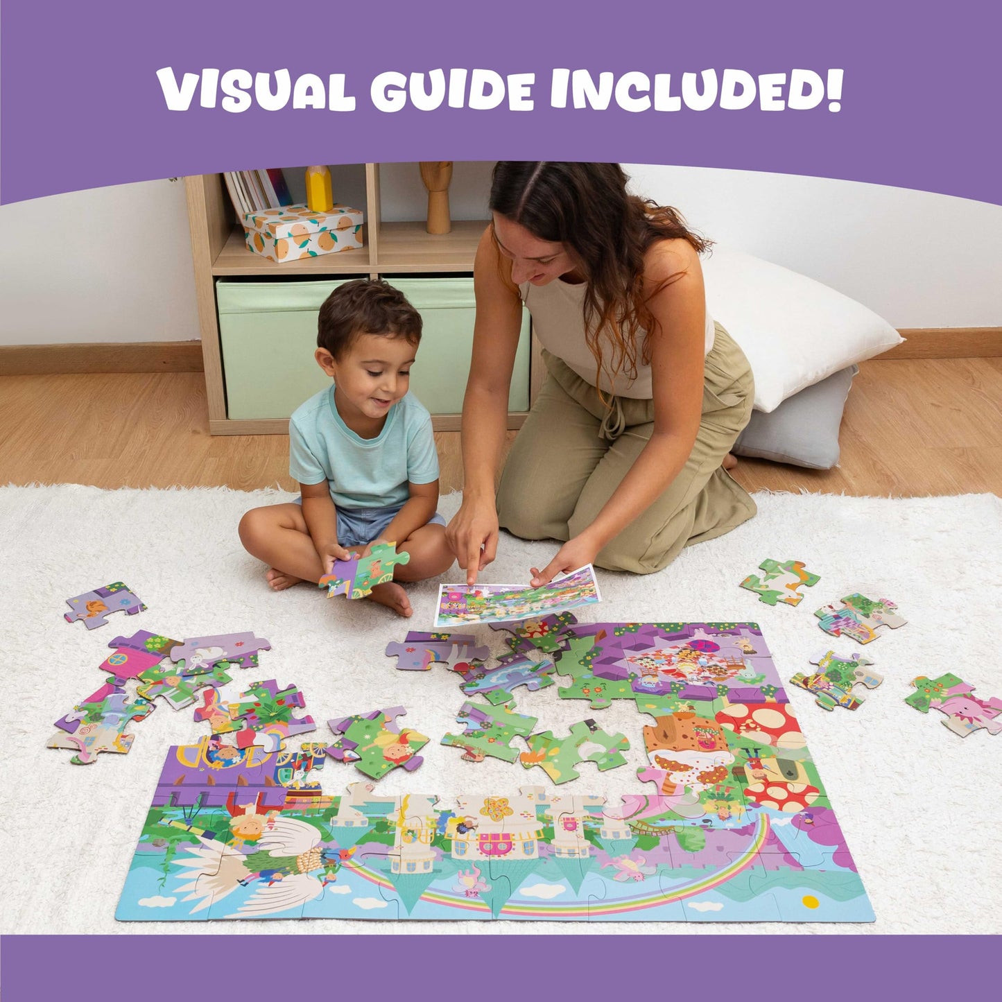 BONNYCO Giant Floor Puzzle – Fantasy Castle (48 Large Pieces) 36.2 x 24.4 in