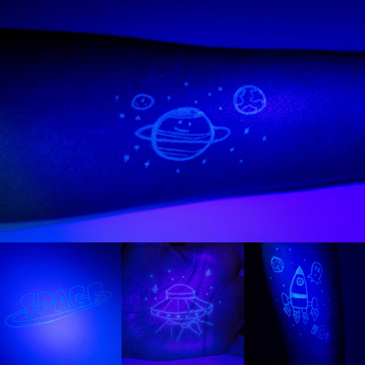 BONNYCO Invisible Ink Pen & Notebook Pack — 16 Space Party Favors for Kids