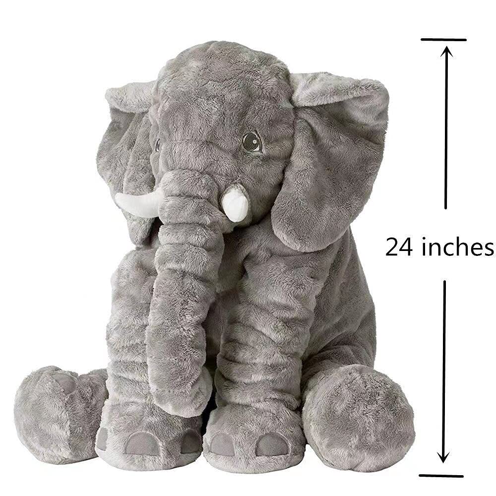 BOOJALOO Giant 24-Inch Elephant Plush Toy | Ultra-Soft Velvet Stuffed Animal