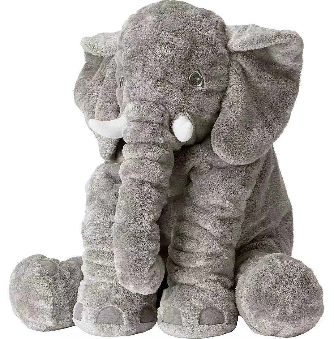 BOOJALOO Giant 24-Inch Elephant Plush Toy | Ultra-Soft Velvet Stuffed Animal