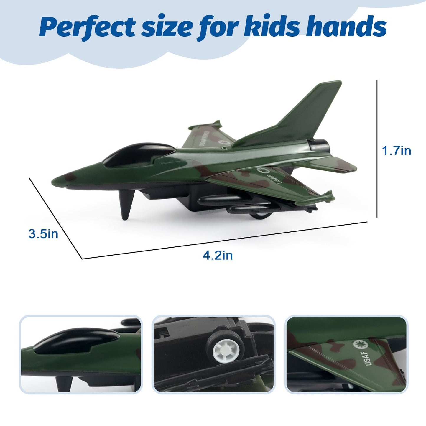 BOOJALOO Pull Back Airplane Toys – 12-Pack Fighter Jets for Kids