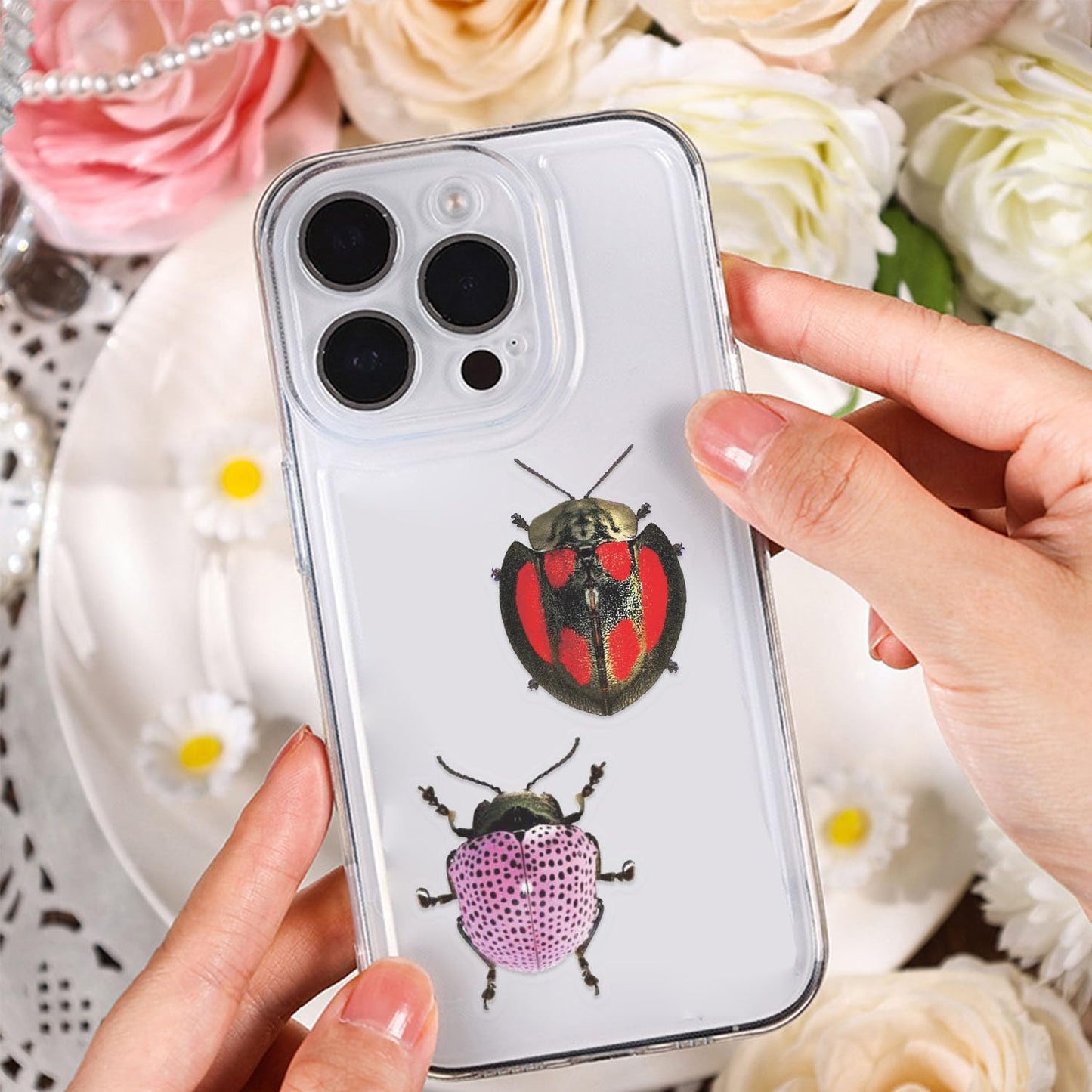 Booppyy 50 Realistic Insect Stickers - Transparent & Waterproof Vinyl for Laptops, Water Bottles, Scrapbooks