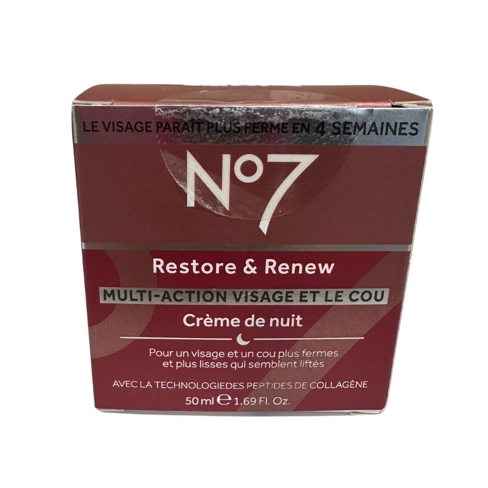Boots No7 Restore and Renew Night Cream - 1.6 oz | Deeply Hydrating Anti-Aging Night Moisturizer