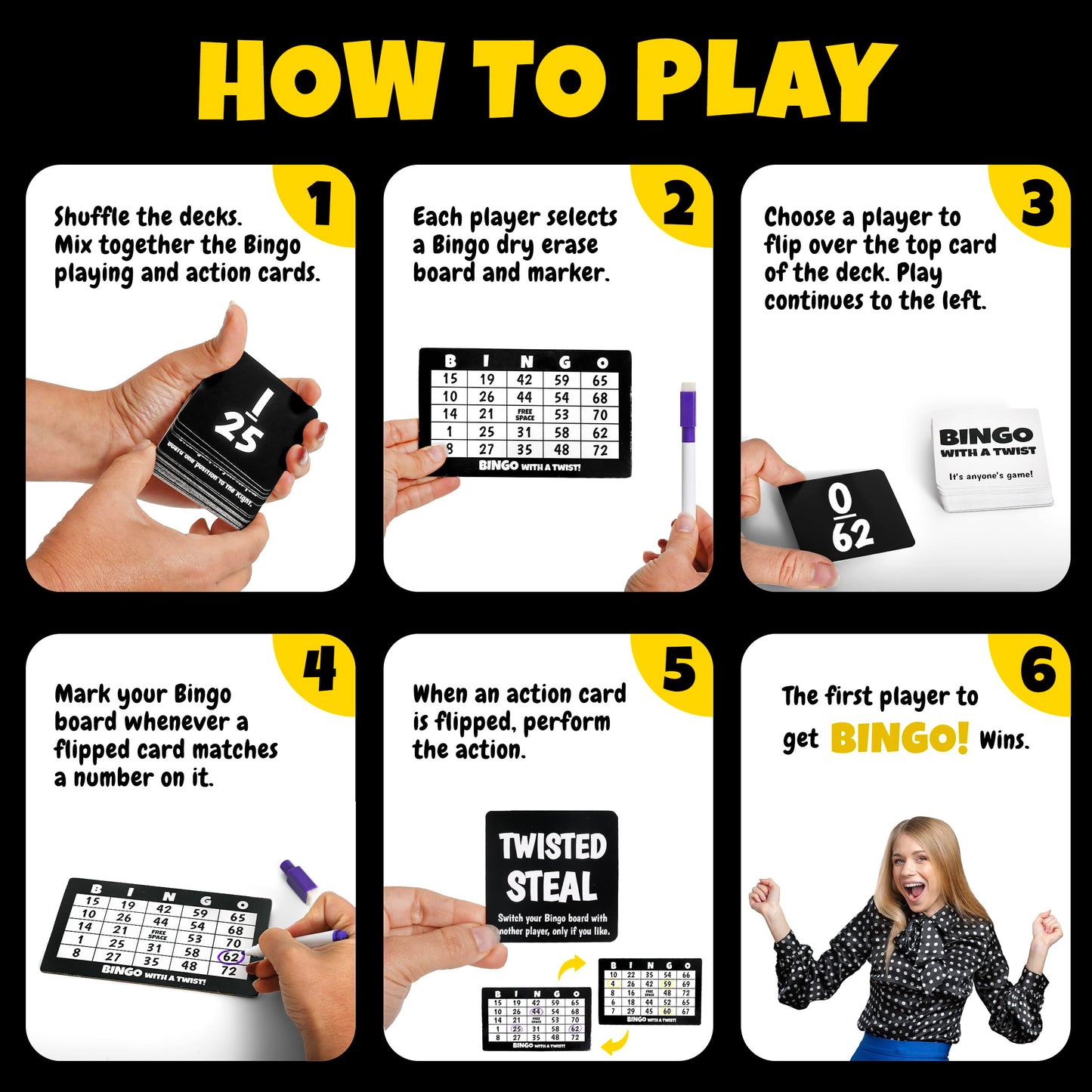 Boozie Bingo - Bingo with a Twist Party Game & Action Cards | It's Anyone's Game
