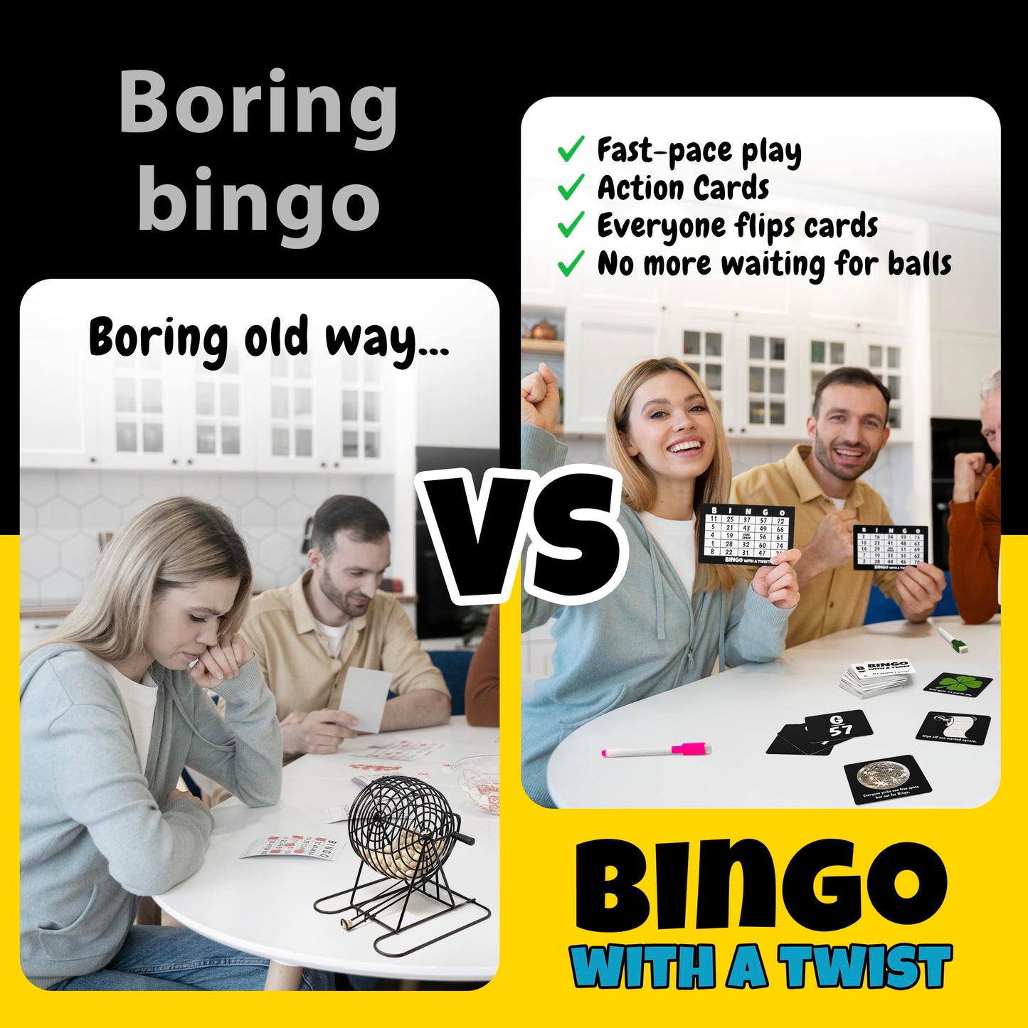 Boozie Bingo - Bingo with a Twist Party Game & Action Cards | It's Anyone's Game