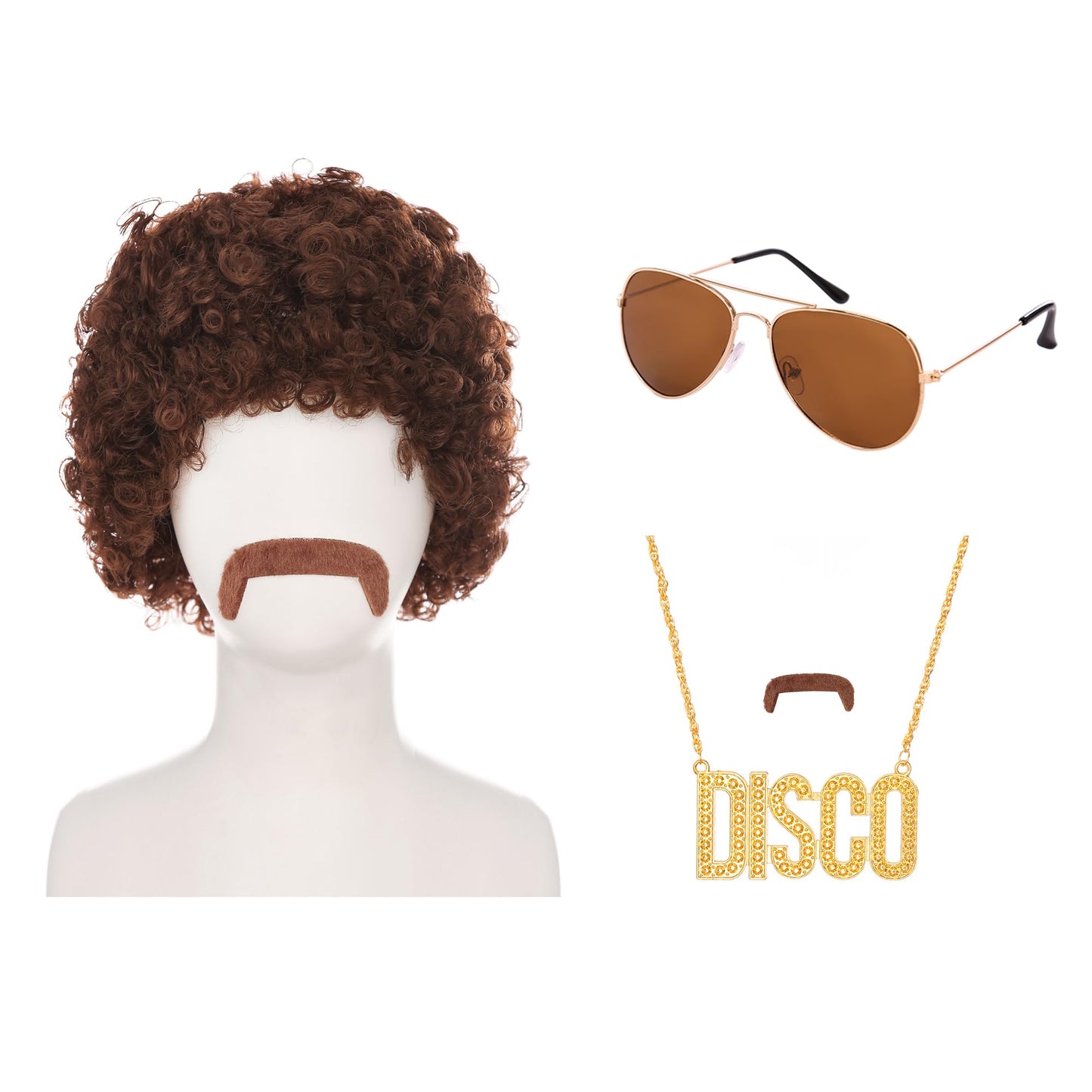 Bordazor Kids Disco Costume Set – 6-Piece Sequin Shirt Costume for Boys (60s/70s)