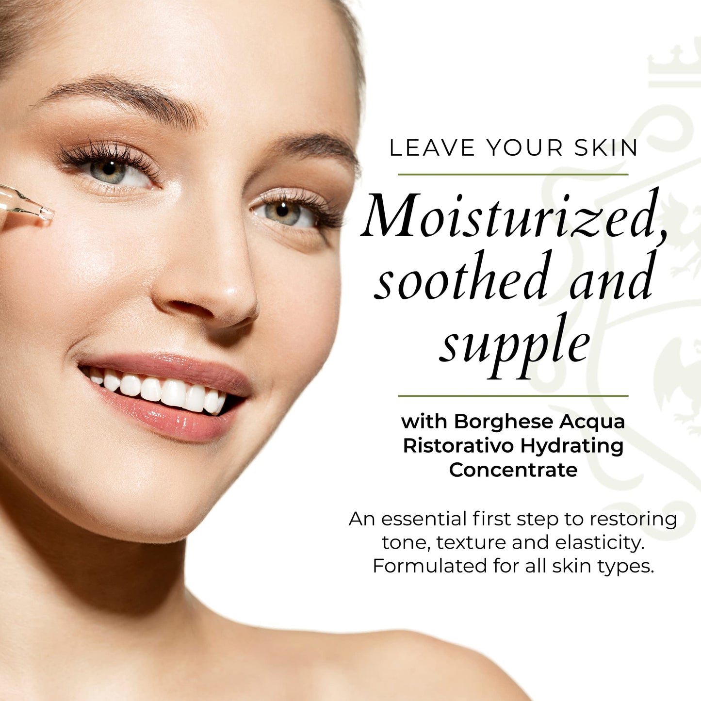 Borghese Acqua Ristorativo Hydrating Concentrate – Smoothing Serum with Hyaluronic Acid & Murumuru Butter