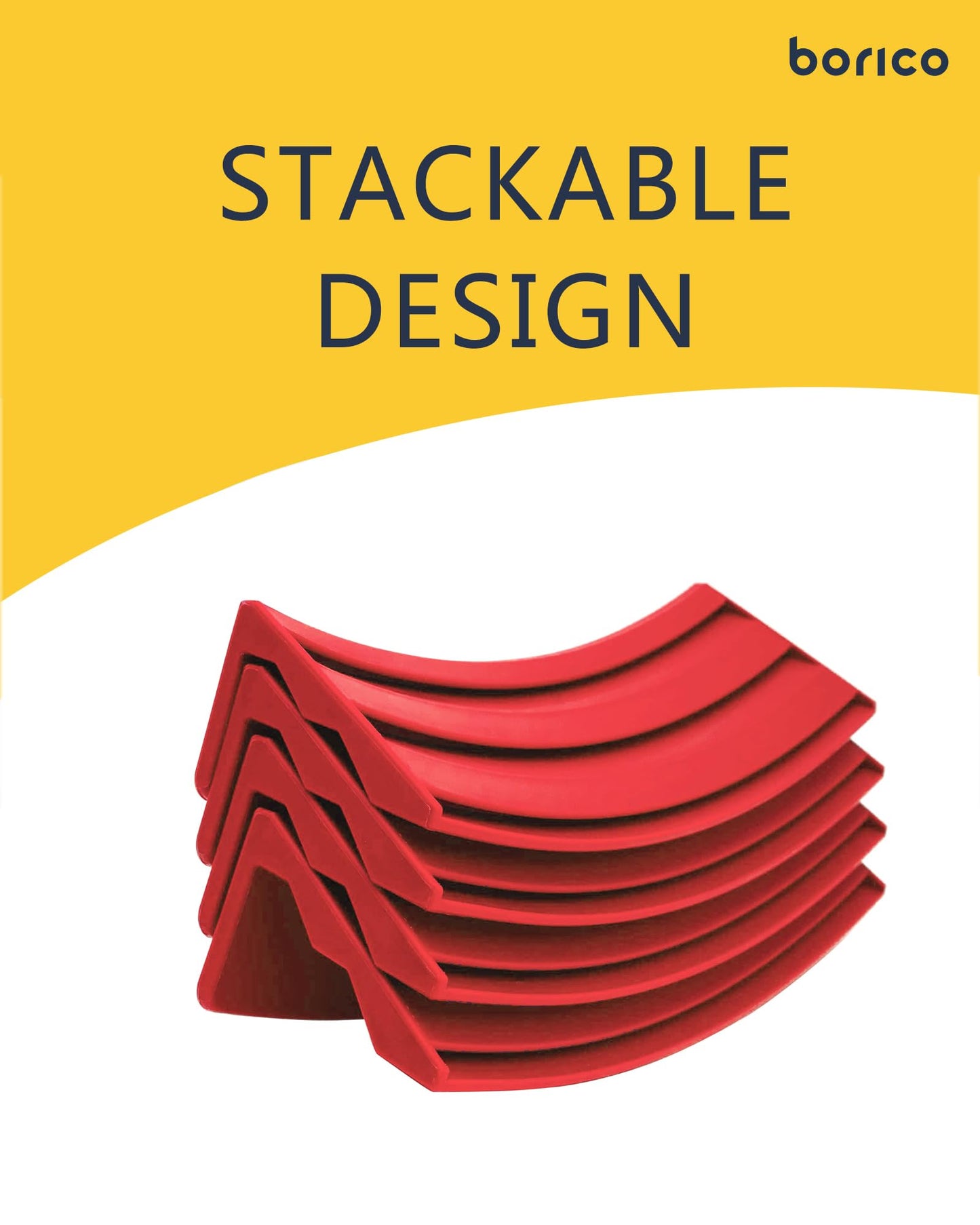 BORICO 4-Pack Card Holders for Playing Cards – Stackable Tray with Travel Pouch (Red)