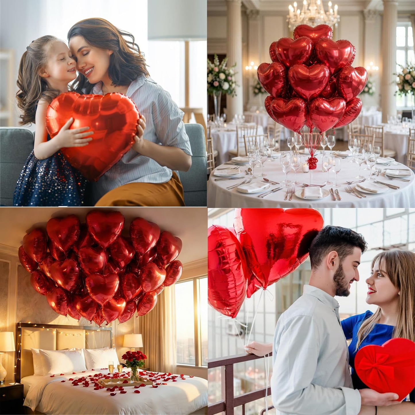 BorKinHa 20pcs Red Heart Balloons – 18in Foil Hearts for Valentine’s Day