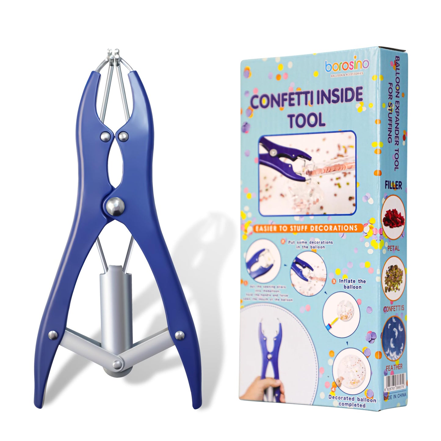 Borosino Balloon Expander Pliers – Balloon Stuffing Machine for Sequins, Petals & Feathers