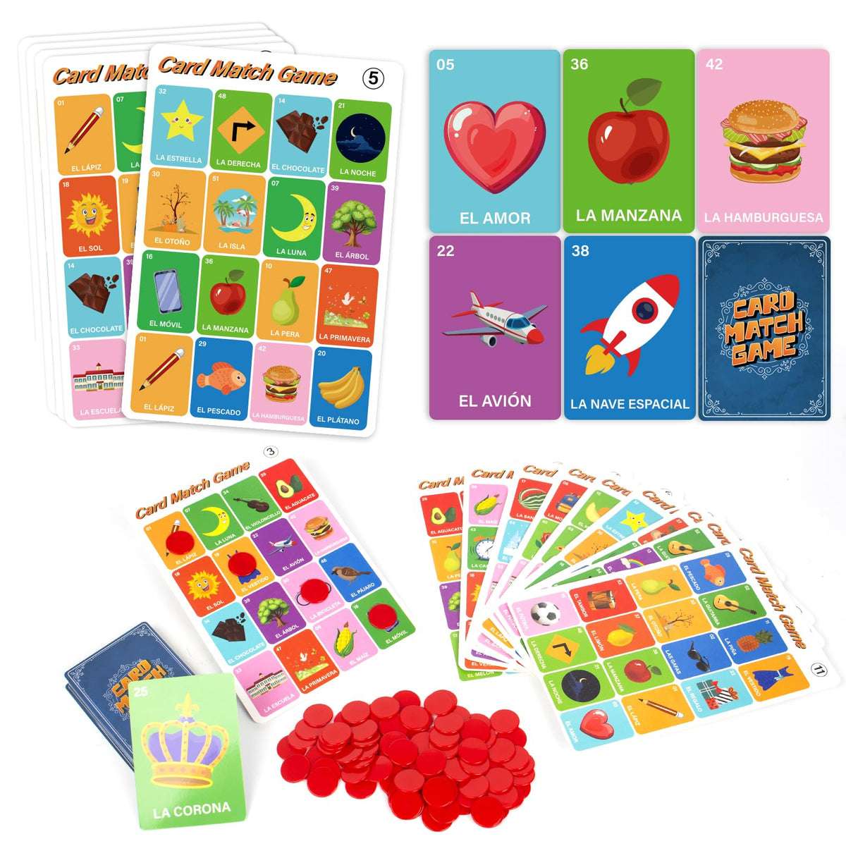 Bosctanuc Loteria Mexican Bingo – Spanish Learning Card Game for Kids and Families