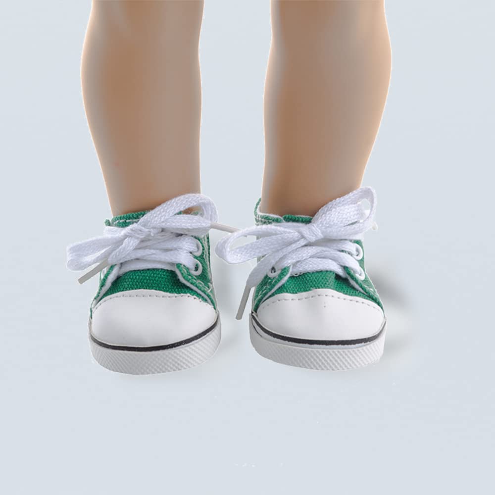 BOSOIRSOU 10 Pairs 18-Inch Doll Shoes Set – Boots, Dance Shoes, Sandals, Canvas & More for 18” Dolls