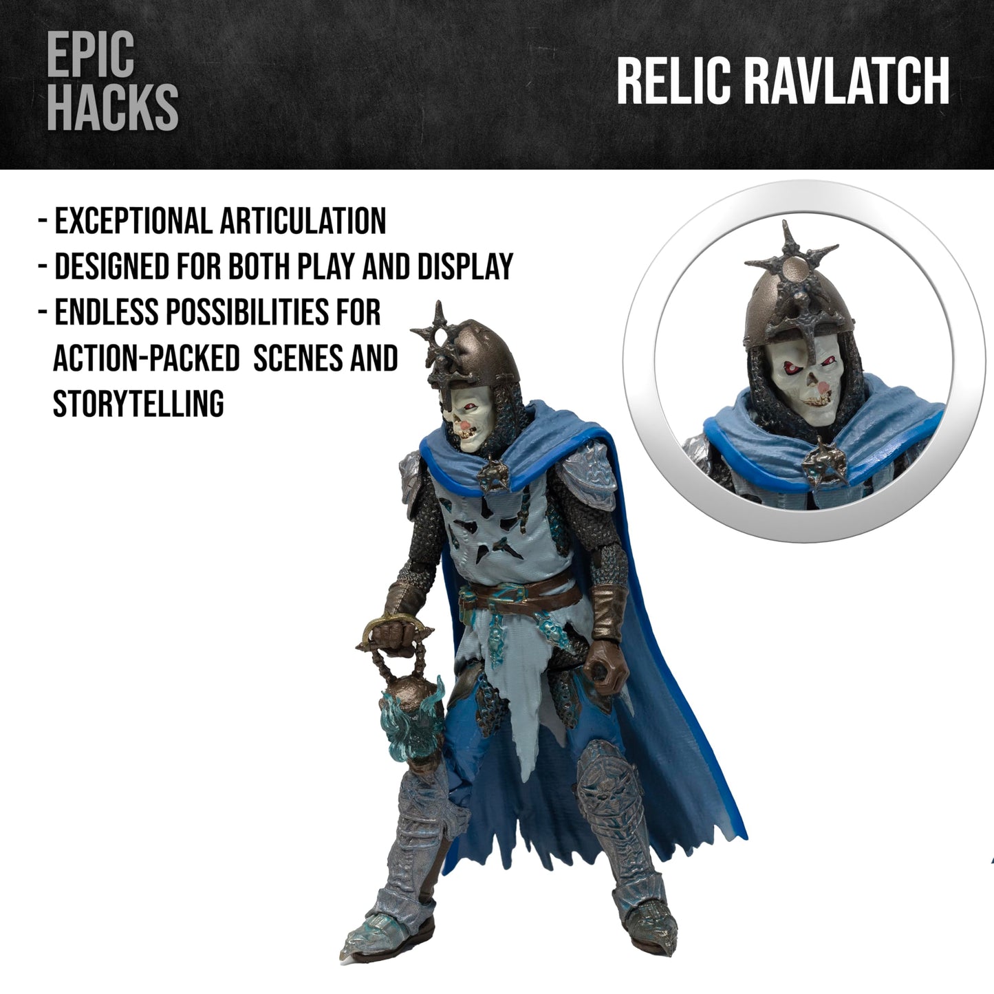 Boss Fight Studio Court of The Dead Relic Ravlatch 4-Inch Action Figure – Articulate & H.A.C.K.S. Compatible