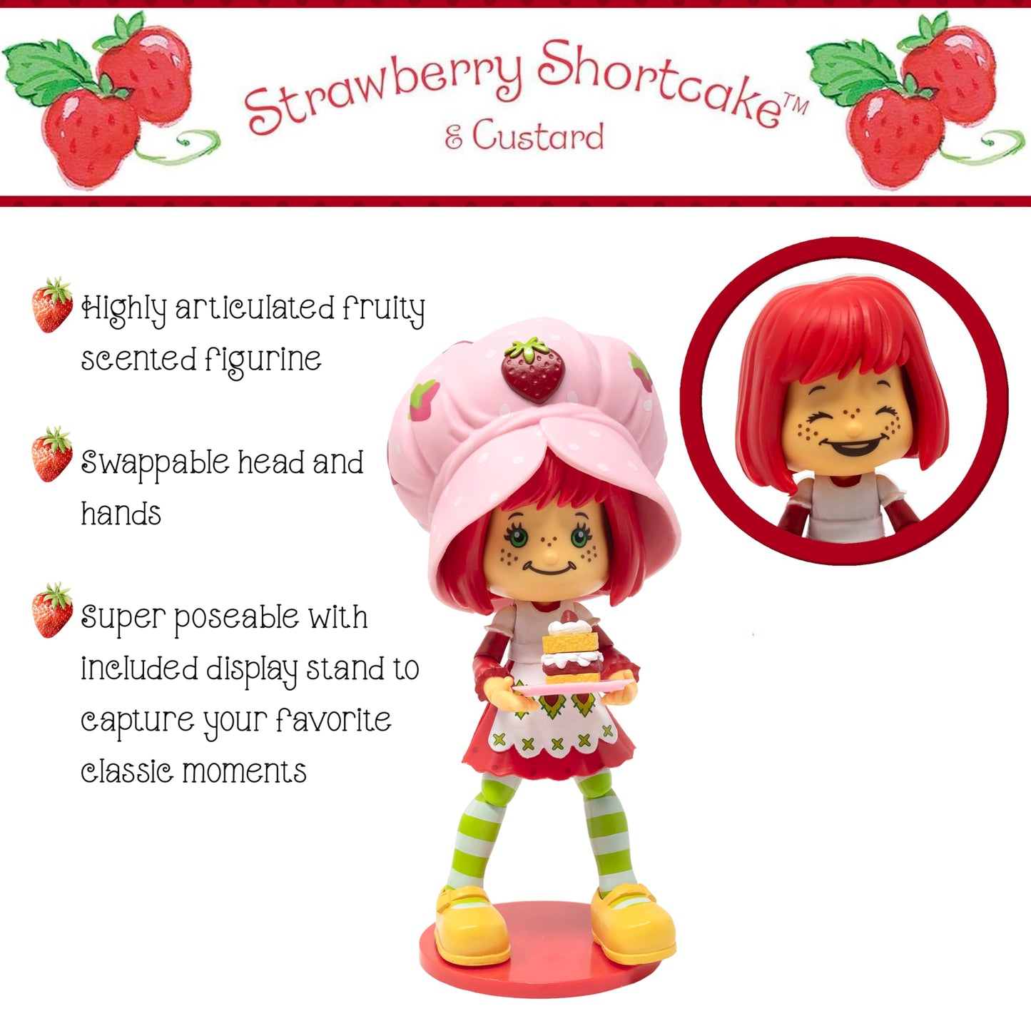 Boss Fight Studio Strawberry Shortcake & Custard Kitten Figure – 1:12, Scented, Highly Articulated