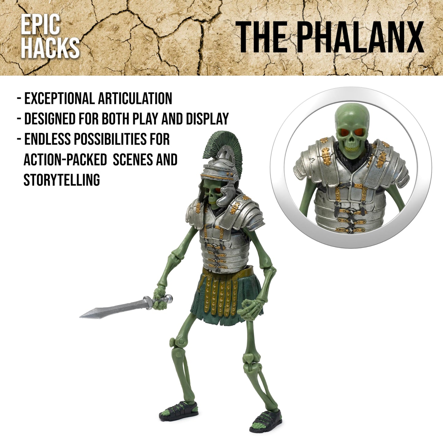 Boss Fight Studio Epic H.A.C.K.S. Set of 4 – Eterno Guardian, Outlaw, Bonesault, Spartan Skeletons | 1:12