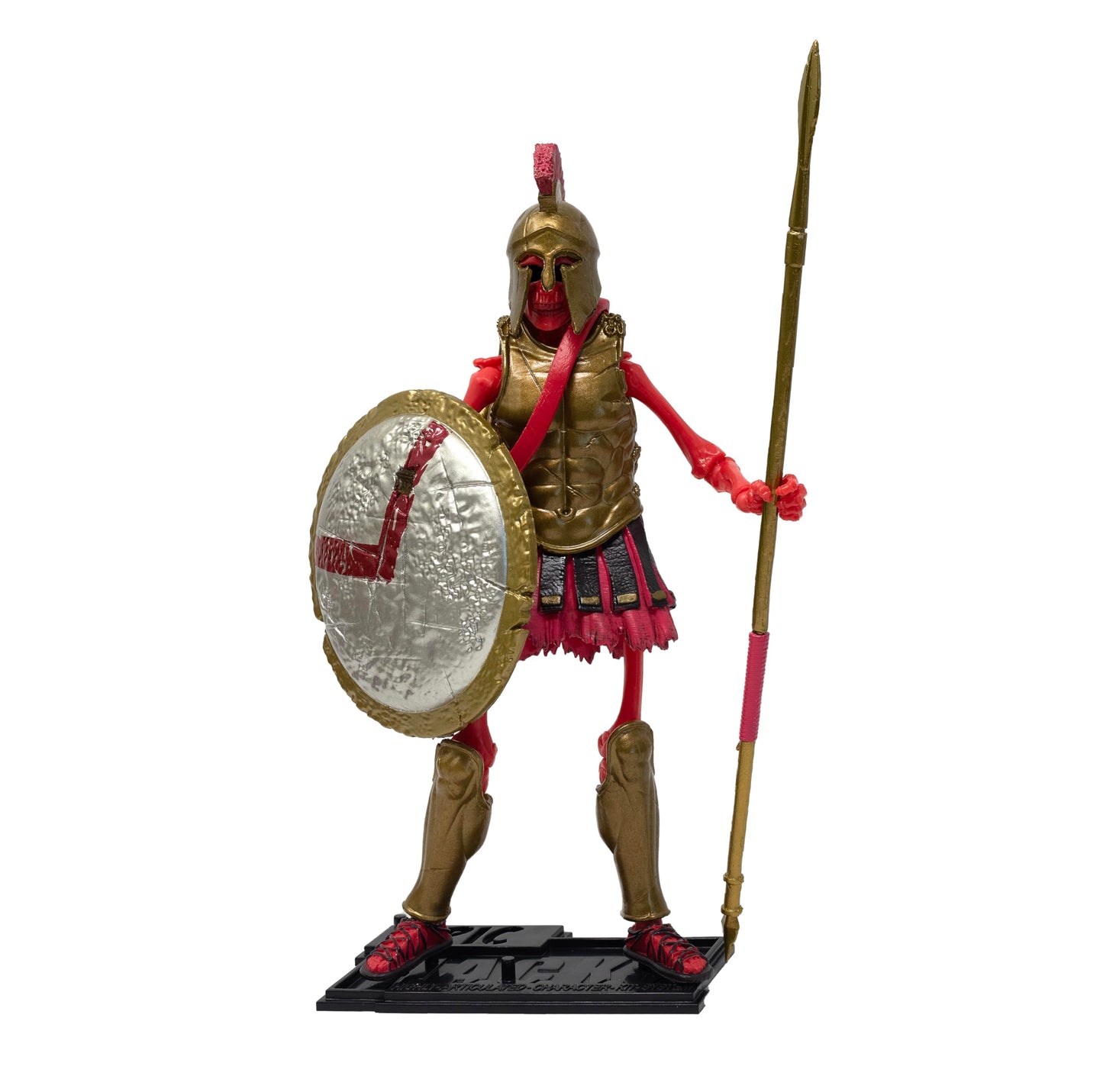 Boss Fight Studio Epic H.A.C.K.S. Spartan Warrior Skeleton Action Figure – 1:12 Scale with Helmet, Armor, Sword, Spear & Stand