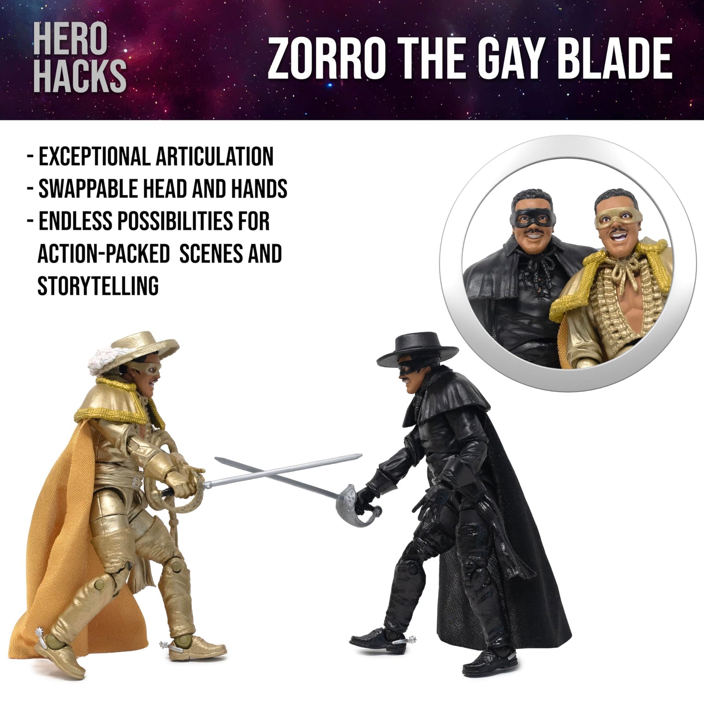 Boss Fight Studio Hero H.A.C.K.S. Zorro Collector’s Edition – 1:18 Scale Don Diego Vega & Bunny Wigglesworth