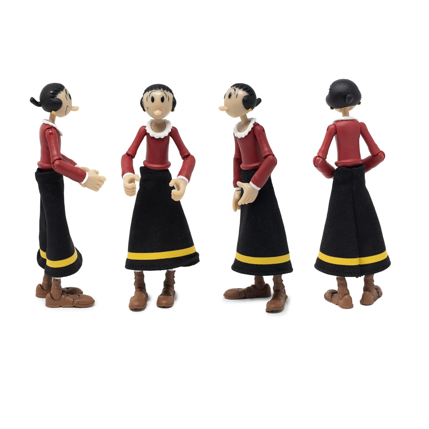 Boss Fight Studio Olive OYL Popeye Classics Wave 1 Action Figure - 1:12 Scale, Highly Articulated with Swee’ Pea, Fabric Skirt, Alternate Heads & Hat