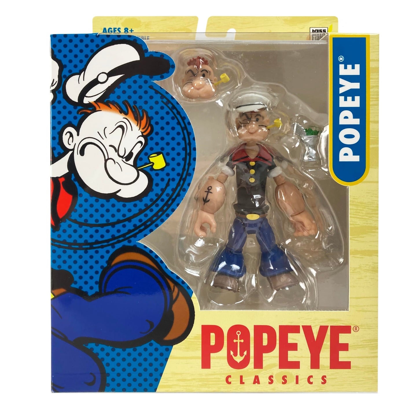 Boss Fight Studio Popeye Classics Wave 1 – 1:12 Scale Articulated Popeye Figure with Spinach Can & Accessories