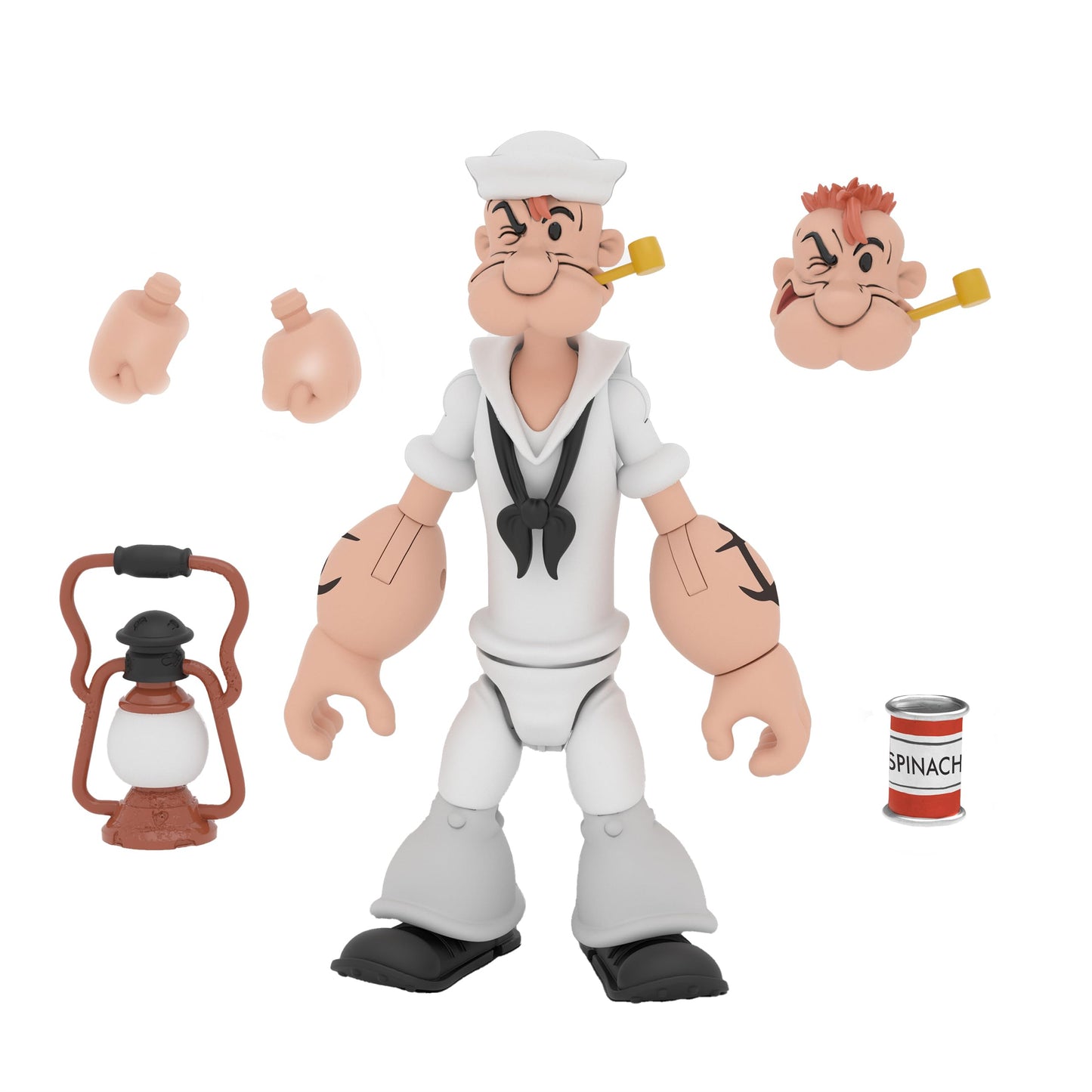 Boss Fight Studio Popeye in White Sailor Suit – 1:12 Collectible Action Figure with Spinach & Alternate Head