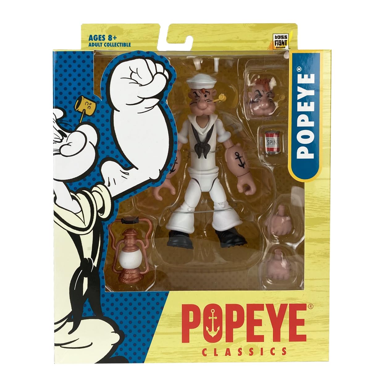 Boss Fight Studio Popeye in White Sailor Suit – 1:12 Collectible Action Figure with Spinach & Alternate Head