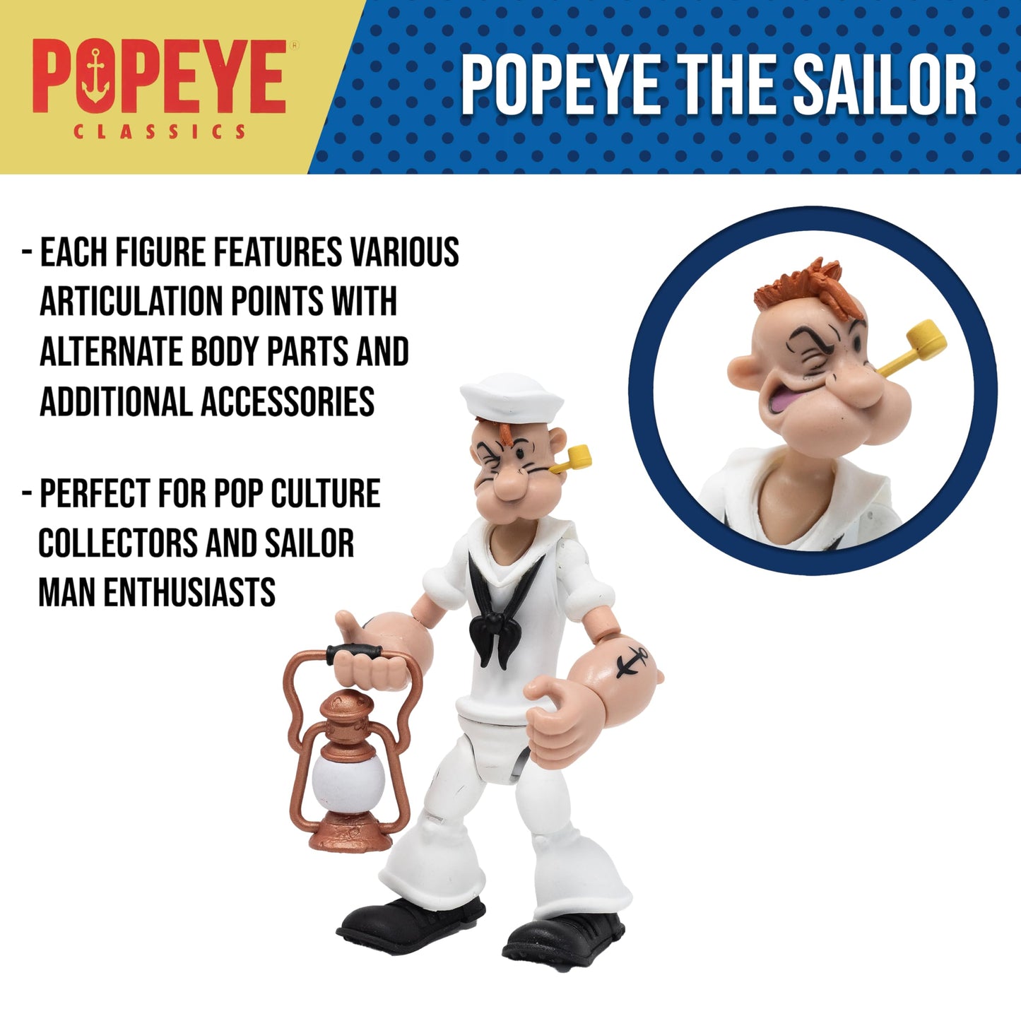 Boss Fight Studio Popeye in White Sailor Suit – 1:12 Collectible Action Figure with Spinach & Alternate Head