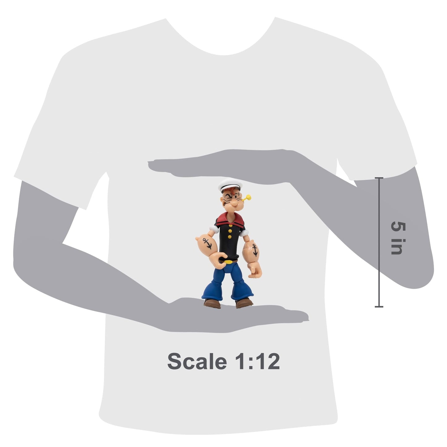 Boss Fight Studio Popeye Classics Wave 1 – 1:12 Scale Articulated Popeye Figure with Spinach Can & Accessories