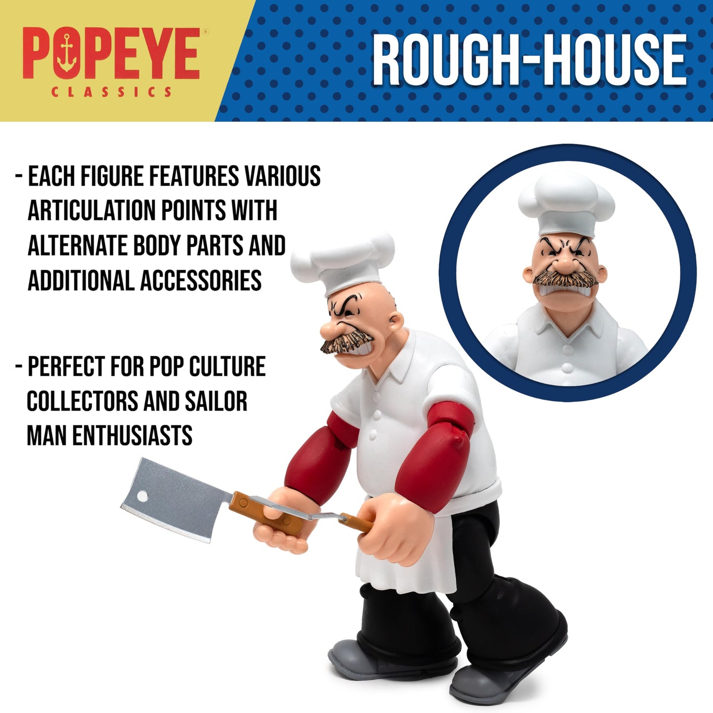 Boss Fight Studio Popeye Rough-House 1:12 Scale Action Figure – Fully Articulated with Accessories