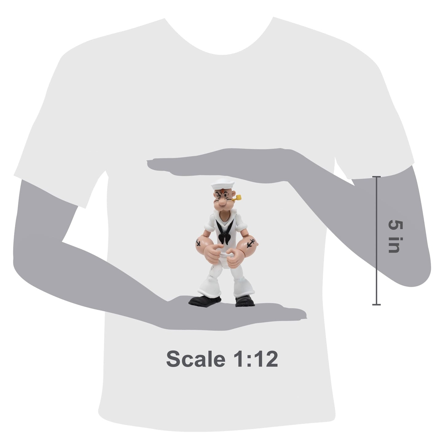 Boss Fight Studio Popeye in White Sailor Suit – 1:12 Collectible Action Figure with Spinach & Alternate Head