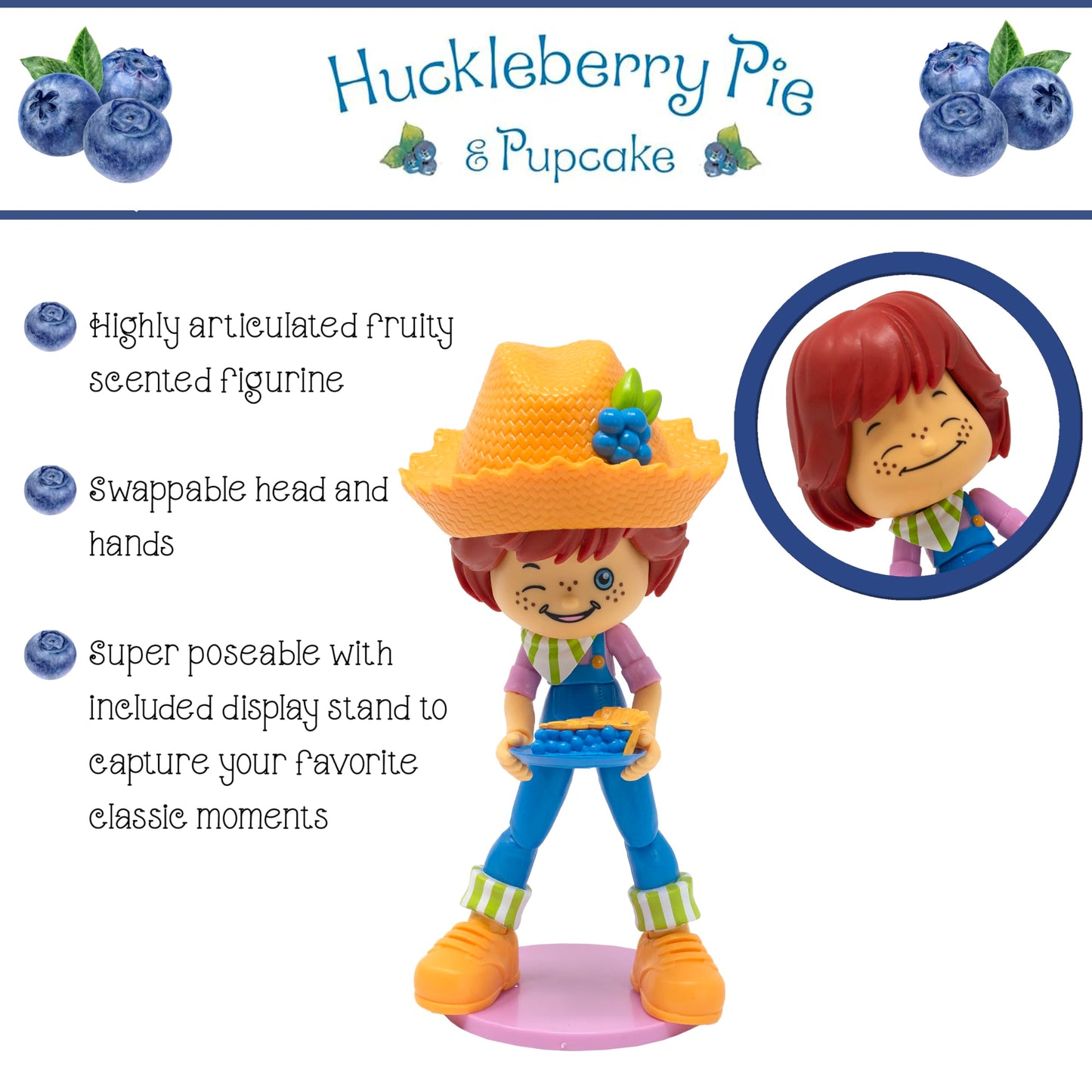 Boss Fight Studio Strawberry Shortcake Deluxe Huckleberry Pie Figure – 1:12 Scale, Articulated, Scented