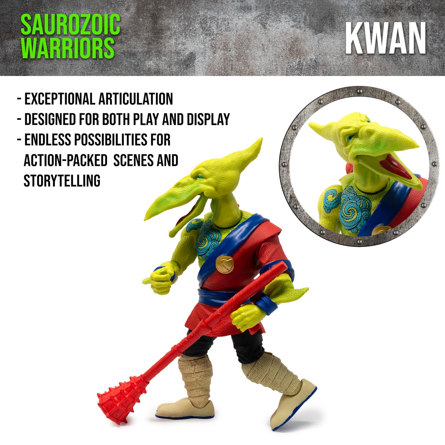 Boss Fight Studio Saurozoic Warrior Fae Kwan – 6-Inch Armored Dinosaur Hero Collectible