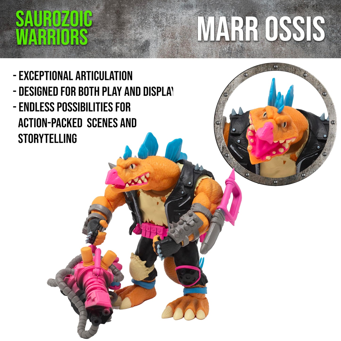 Boss Fight Studio Saurozoic Warrior Marr Ossis – Futuristic Armored Dinosaur Hero, 6-Inch Scale Figure (1:12) | Ages 8+