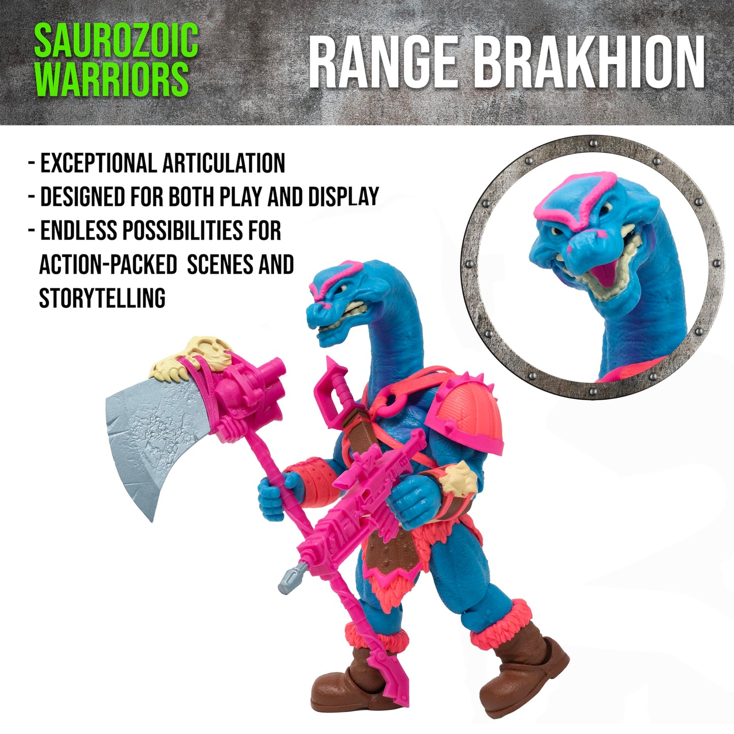 Boss Fight Studio Saurozoic Warrior Range Brakhion – Futuristic Armored Dinosaur Hero, 6-Inch Poseable Figure